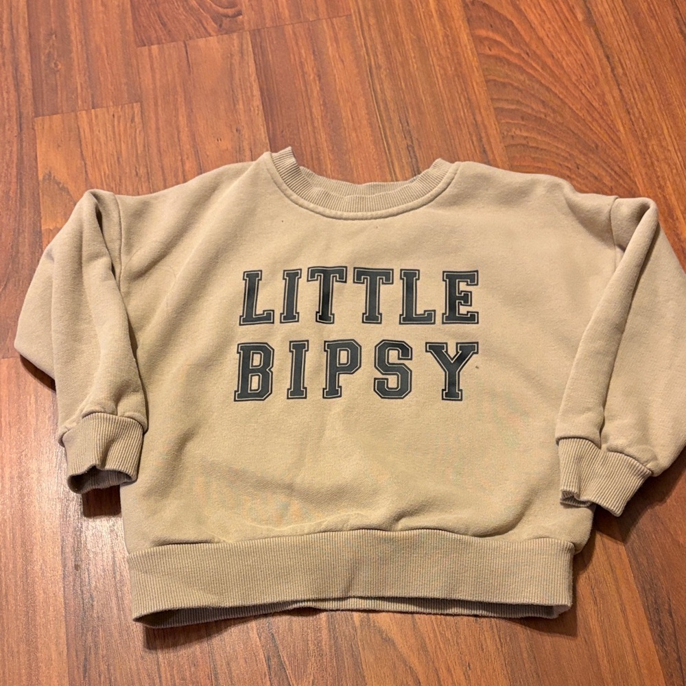 2/3t Little Bipsy Tan Crewneck Sweatshirt